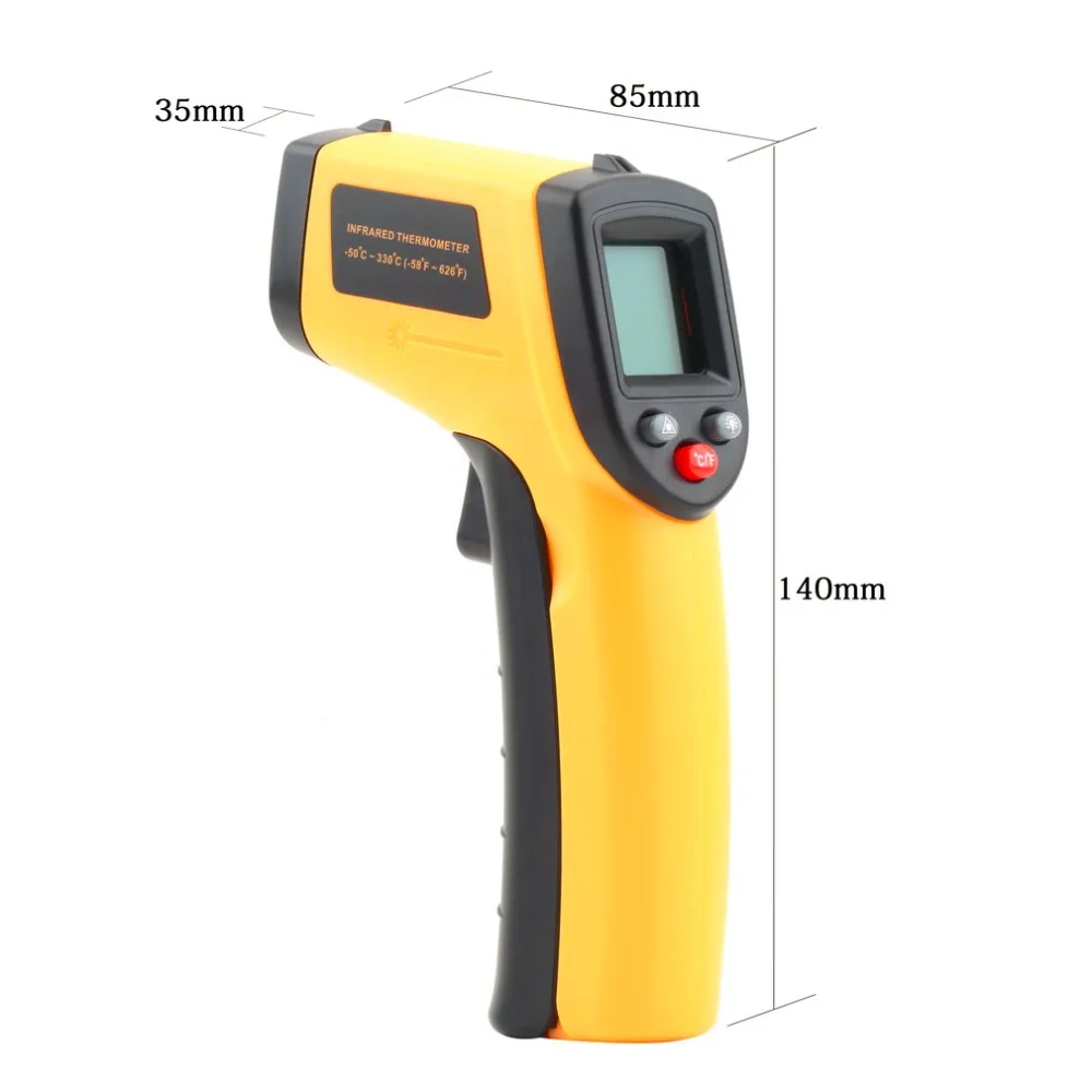 1Pcs GM320 Non-Contact Laser LCD Display IR Infrared Digital C/F Selection Surface Temperature Thermometer For Industry Home Use