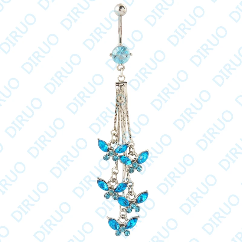 5 шт./партия длинные кольца-бабочки для пирсинга пупка |