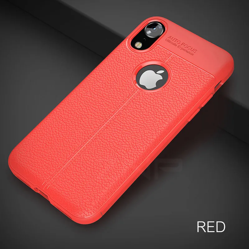 Красный Роскошный кожаный PU силиконовый мягкий чехол для iphone 7 8 6 6s PLus X полный Чехол для iphone X Xr Xs Max противоударный бампер чехол - Цвет: Красный