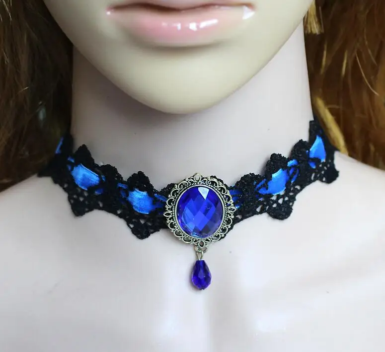 Винтажное викторианское Черное кружево с лицом кристаллами Cabs женское