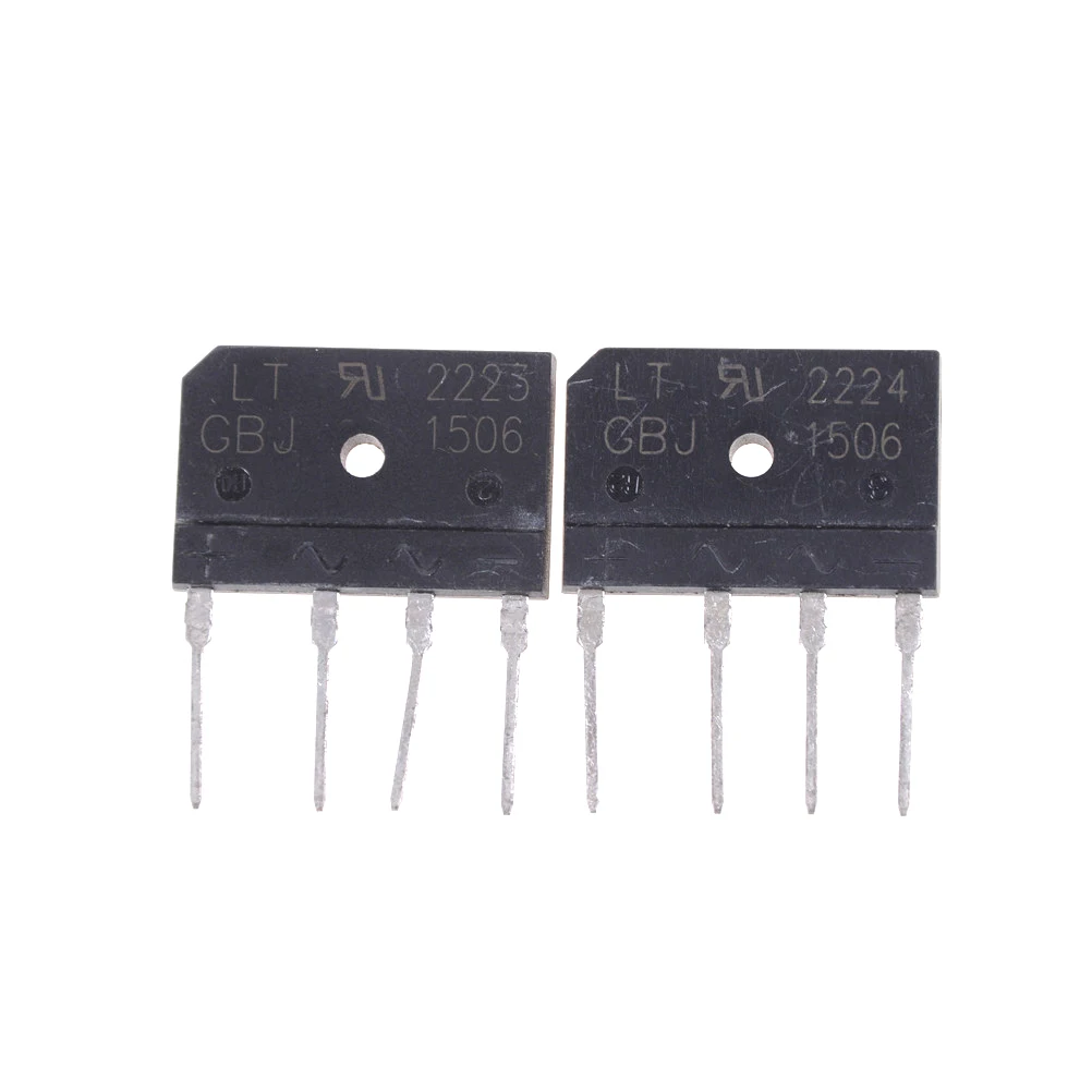 

2pcs/lot Bridge Rectifier GBJ1506 Full Wave Flat Bridge Rectifier 15A 600V Black Plastic Diode Bridge Rectifier