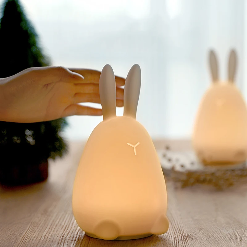 Cute LED Night Lamp Silicone Cartoon Multicolor Light Touch Sensor Baby Nursery Kids Birthday Gift Bedroom Decoration | Освещение