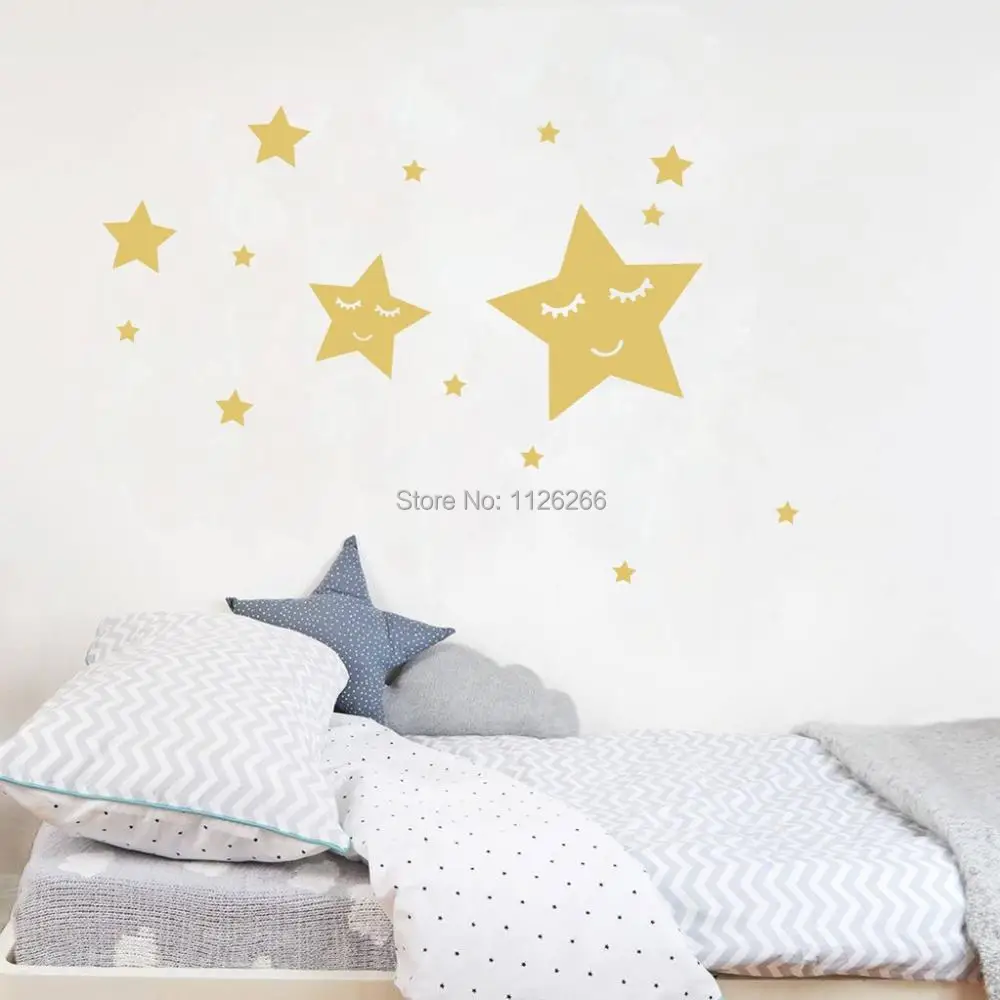 Настенные наклейки Smile Stars милый узор сделай сам съемный художественный стикер