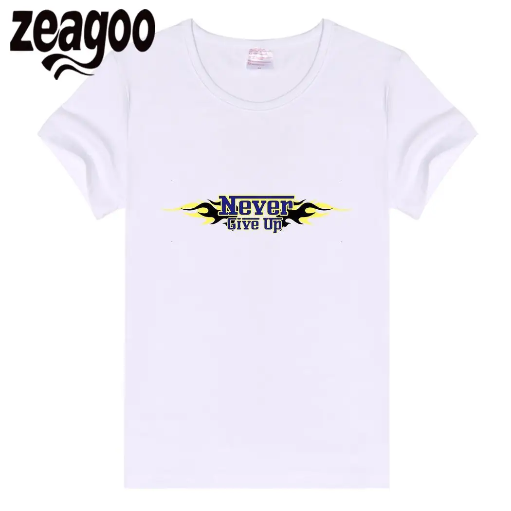 Zeagoo белый Повседневное одноцветное Plain Crew Neck Slim Fit мягкий короткий рукав Футболка