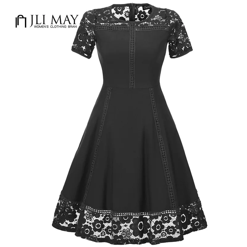 JLI MAY женское летнее кружевное платье элегантное вечернее Открытое с коротким