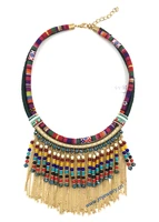 fashion jewelry handmade luxury necklace wholesale bohemia collier long fringe tassel necklace sea beach summer style