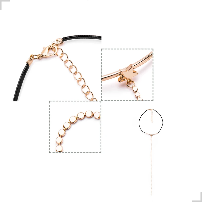 Manerson Fashion Simply Pendant Necklace Statement Leather Chain Zinc Alloy Drop Wool Sweater Accessories for women Necklaces | Украшения и