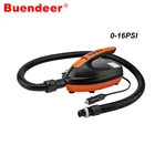 Портативный электрический воздушный насос Buendeer 16PSI, SUP надувная лодка, автомобильный воздушный насос с интеллектуальным предустановленным давлением