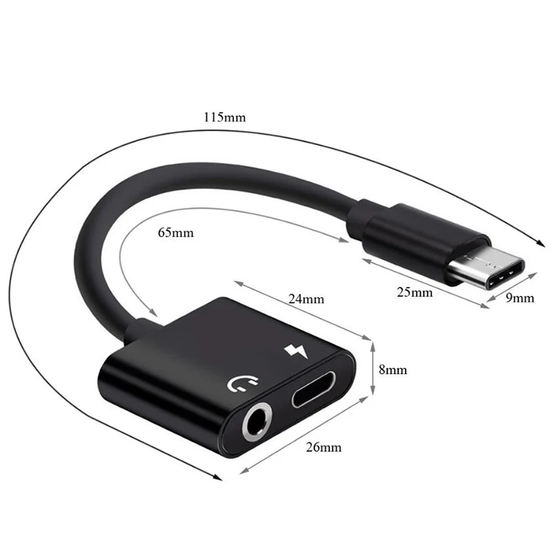 BRSUANG 2 в 1 usb type-C штекер 3,5 мм разъем адаптер для наушников type-C адаптер для быстрой зарядки для samsung huawei Xiaomi Oneplus и т. Д