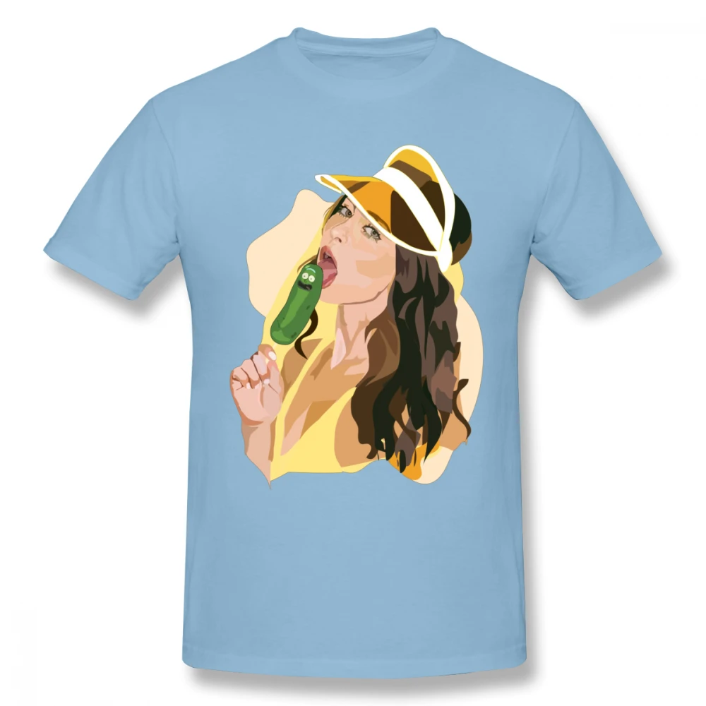 Riley Reid Funny Pickle футболка с надписью «Rick» для мужчин Повседневная футболка с круглым вырезом S-6XL размера плюс Homme - Цвет: Небесно-голубой