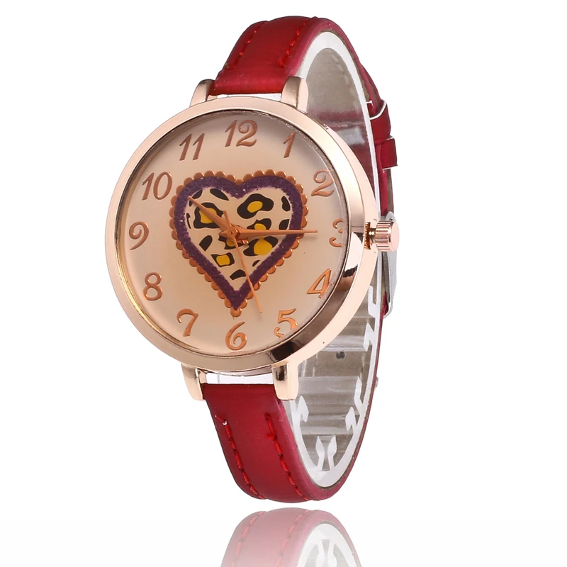 Relojes Mujer 2017 модный бренд сердце Кварцевые часы Женские Relogio Feminino женские кожаные