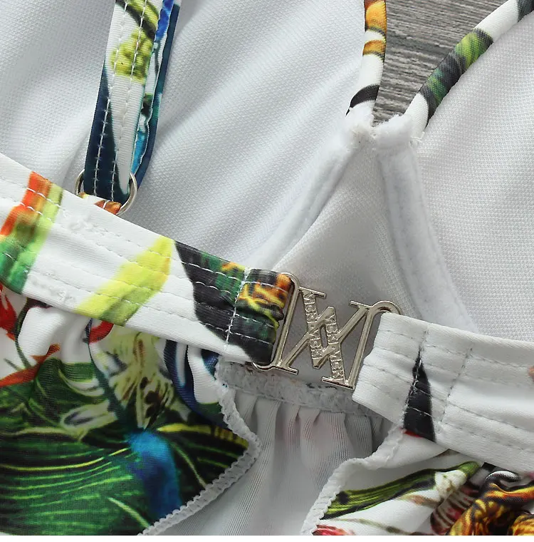 Bikini 2018 Women Swimwear Push Up Swimsuit Floral Printed Bathing Suit Lace Beachwear |