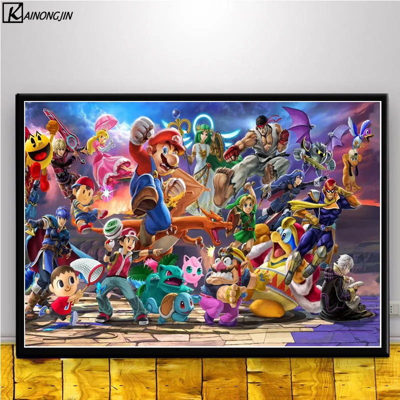 008 Постеры и принты Super Smash Bros Ultimate Аниме Арт плакат Настенная картина холст живопись украшение дома комнаты - Цвет: 008
