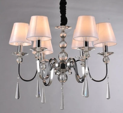 Modern brief k9 crystal pendant light living room bedroom lamp fabric | Лампы и освещение