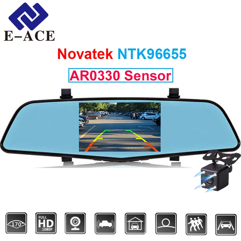 E ACE A05 4 5 дюйма Novatek96655 Сенсор регистратор видео Регистраторы Full HD 1080 P