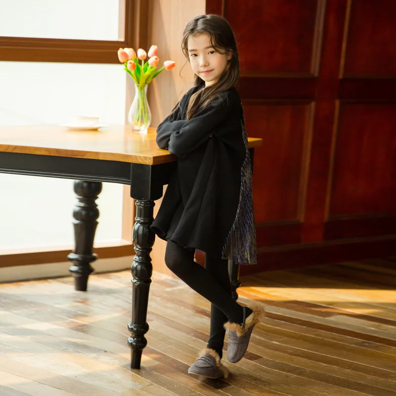 black elegant lace princess costume vintage noble gown for 4 -14 yrs teenage girls prom long-sleeve dresses winter kids clothes | Детская