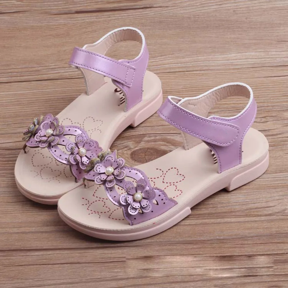 

Girl flower decoration sandals princess shoes play water shoes non-slip shoes