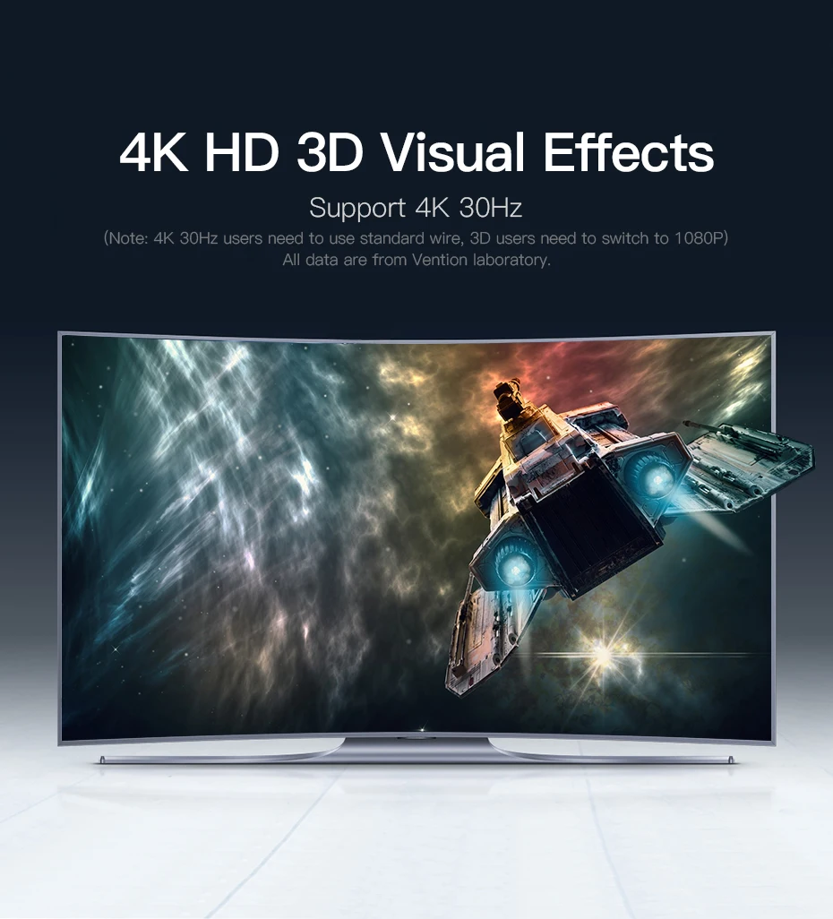 Vention HDMI Разветвитель переключатель 5 вход 1 выход HDMI коммутатор 5X1 3X1 для xbox 360 PS4/3 Smart Android HDTV 4K 5 портов HDMI адаптер