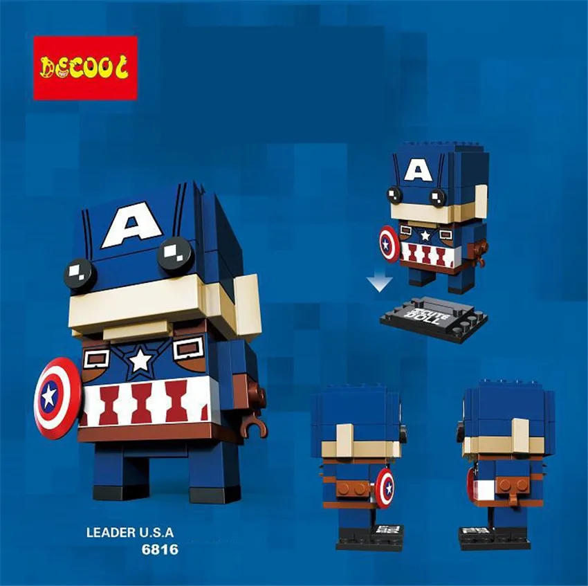 DECOOL 6 шт./лот Dragon Block Dark World Droll Super Hero Thor Bircks строительный блок комплект милый робот кукла для детей