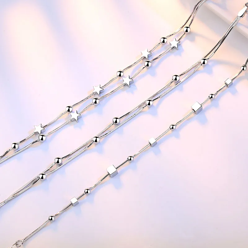 Многослойный браслет с бусинами геометрическая форма пятиконечная звезда