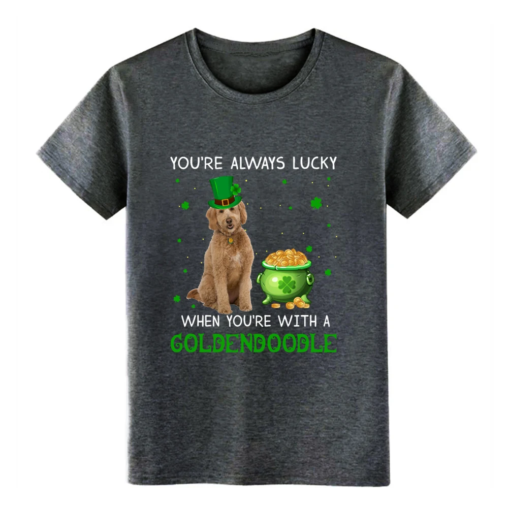 Всегда Lucky When You_re с Goldendoodle T shi футболка персонализированный хлопок плюс размер 3xl