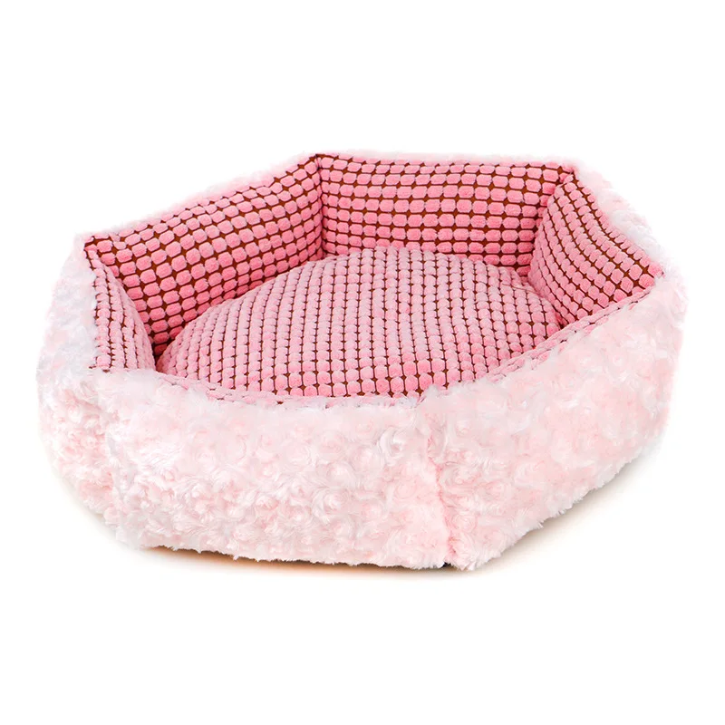 

Soft Dog Pink House Bed Pet Cat Dog Nest Round Pet Cat Blanket Sofas Warm Dog Kennel Chihuahua House Beds Pet Products