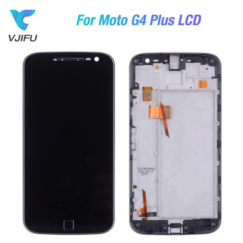 5," ЖК для Motorola Moto G4 плюс дисплей сенсорный экран с рамкой с отпечатком пальца дисплей Xt1644 Xt1640 Xt1641 XT1625