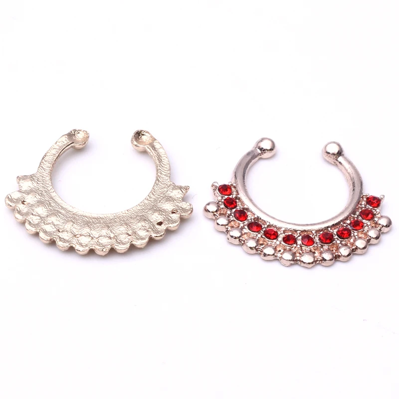 Модное кольцо для носа искусственная перегородка кликер не пирсинг зажим на тело