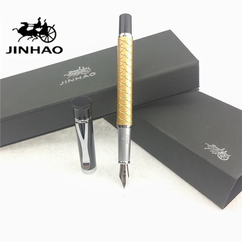 1 шт./лот Jinhao Y3 авторучка Золотое перо серебряный зажим китайский дракон Весы