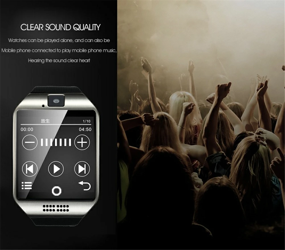 Bluetooth Smart Watch Q18 Men Sport Wristwatch Support 2G SIM TF Card Camera Smartwatch For Android Phone PK GT08 DZ09 A1 Y1 V8