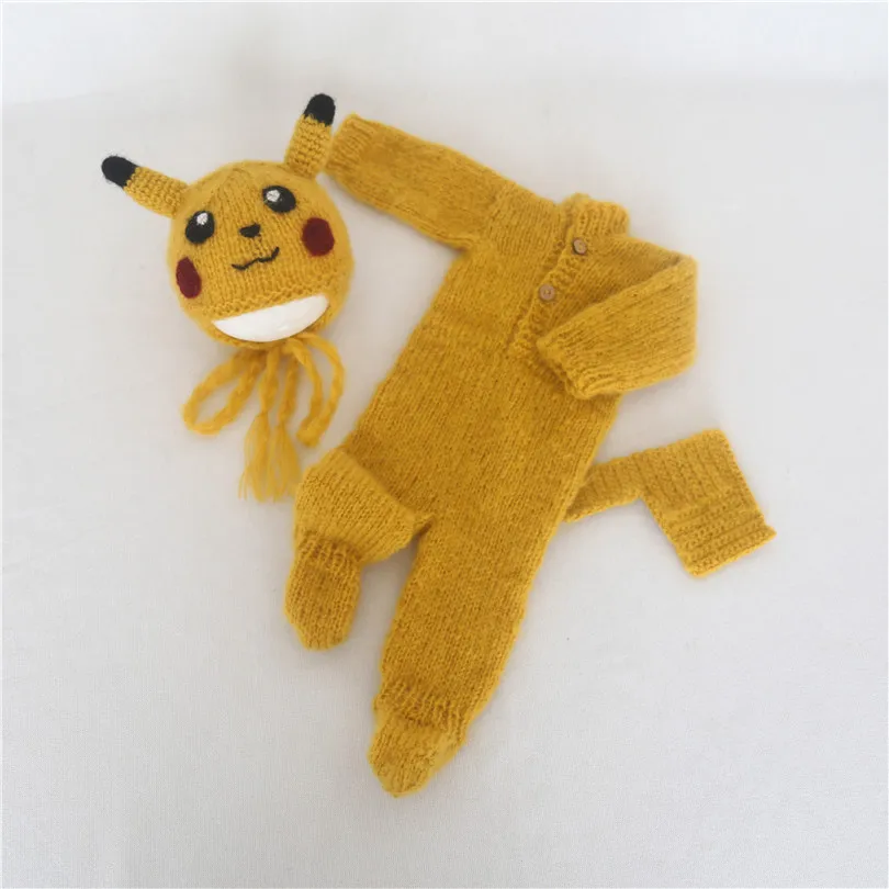 Трикотажные Pom шапочка с помпоном для новорожденных Подставки фотографий