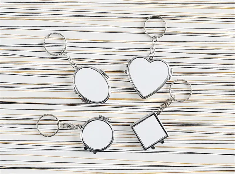 Сублимационные пустые металлические брелки для женщин и мужчин модные зеркала