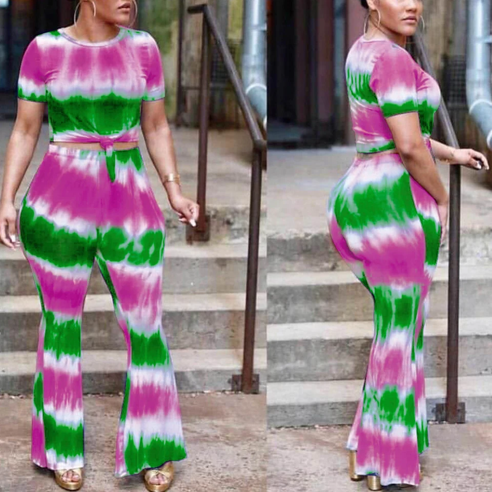 Женский топ в красно зеленую полоску галстук краска для брюк комплект из 2