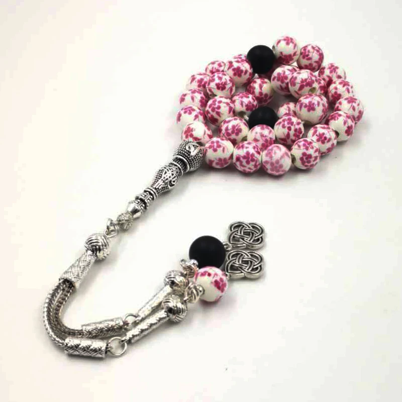 Турецкий Дизайн Agates Ceramics Tasbih Женские аксессуары tesbih металлические кисточки 8
