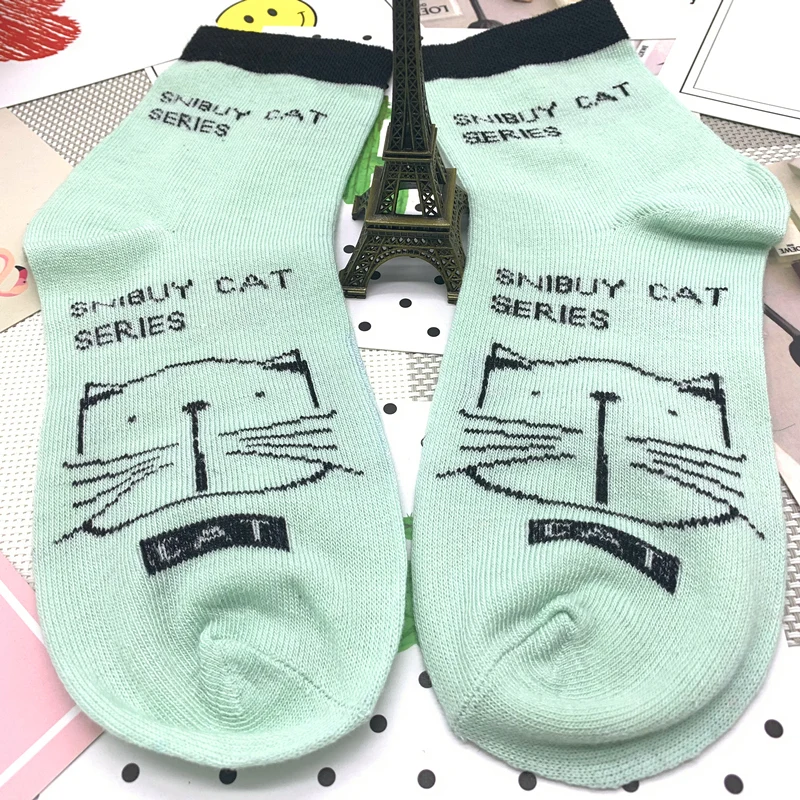 2019 новые милые хлопковые носки с животными женские летние короткие милыми