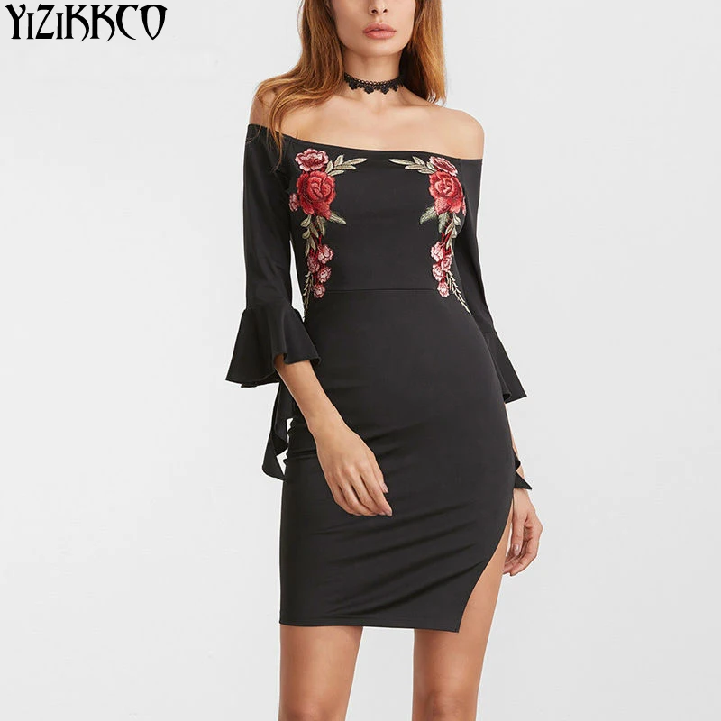 2017 Летние платья Новый Повседневное женское платье Slash Средства ухода за кожей