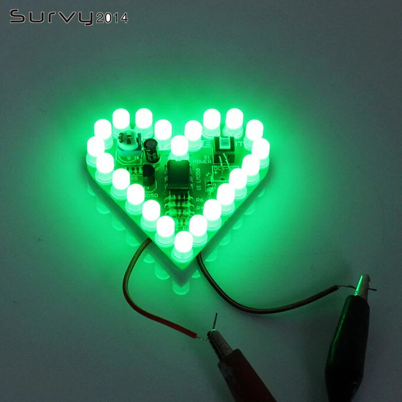 DIY Kit сердце Форма охлаждающаяся Лампа Комплект DC 4V 6V Дыхание светодиодный люкс