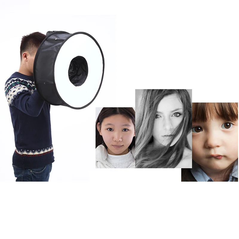 Складной круглый софтбокс Lightdow для макросъемки светорассеиватель 45 см Canon Nikon Sony