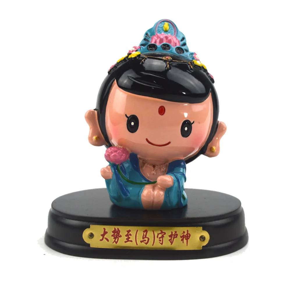 Feng Shui Cartoon Buddha Ornament Chinese Zodiac with Wood Base Horse G1912-4