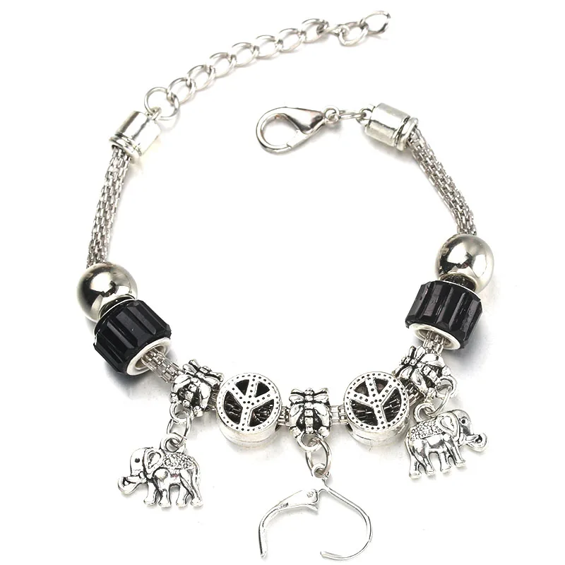 6 Colors Elephant Necklace Bracelet Set Bead Hollow Chain Beaded With Hook DIY Pendant Jewelry 053 | Украшения и аксессуары