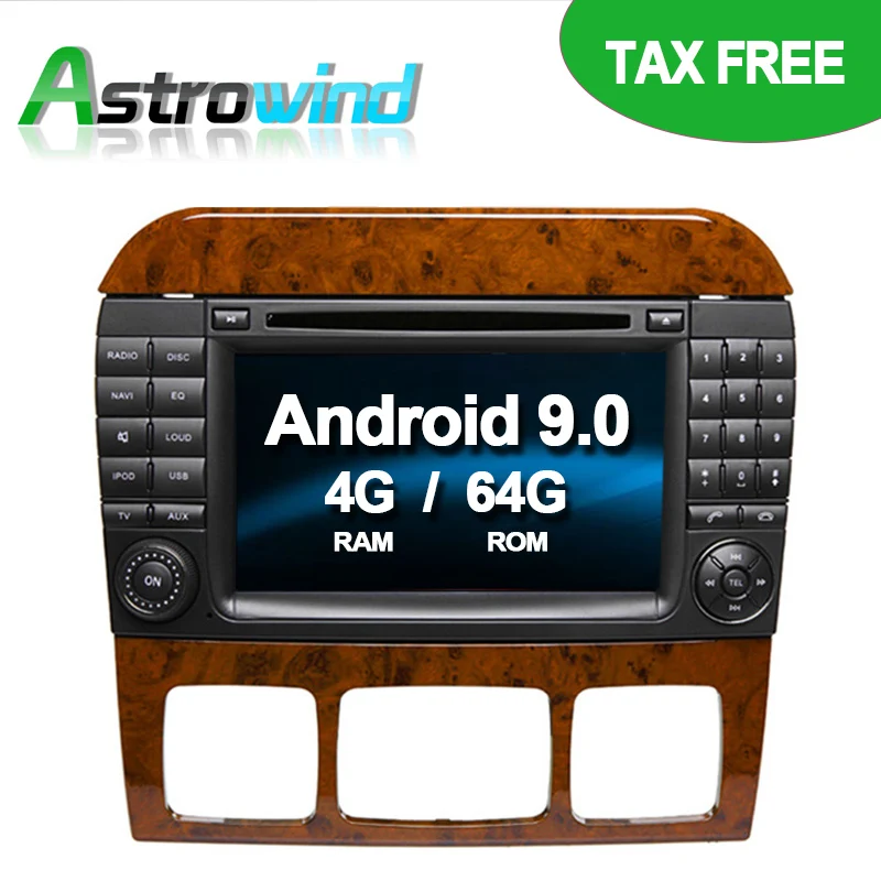 

64G ROM No Tax Android 9.0 Car DVD Player GPS Navigation Stereo Media for Mercedes Benz S Class W220 S280 S320 S350 S400 S420