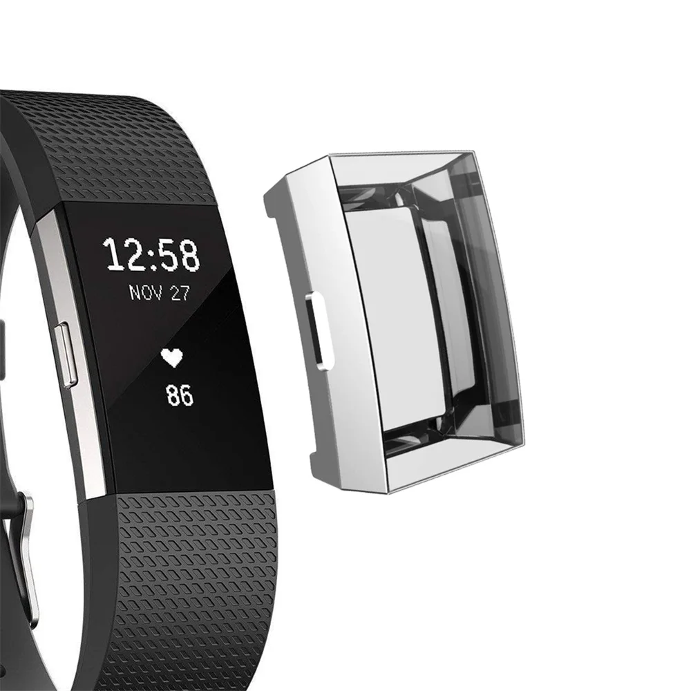 

FIFATA Ultra-thin Plating Soft TPU Protection Silicone Case Cover For Fitbit Charge 2 Watachband Sport Accessories For Charge 2