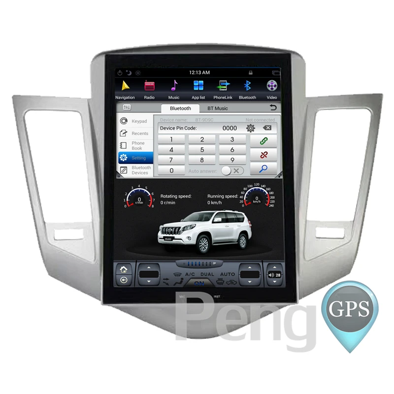 Tesla стиль Android автомобильное радио gps-навигация, dvd-плеер для Chevrolet Cruze 2009-2013 ips экран 2 Din поддерживает CarPlay OBD wifi
