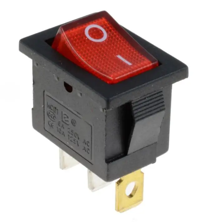 5 шт. 3Pin красный с подсветкой светодиодный прямоугольный рокер переключатель