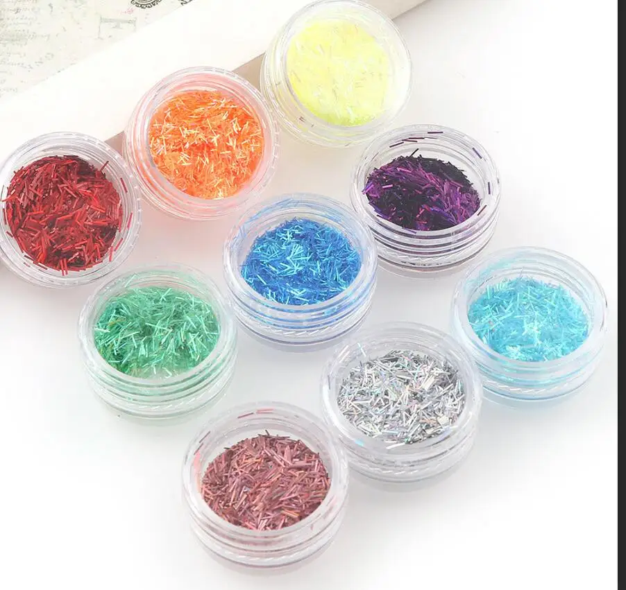 random 12pcs Коробка тонкая полоса блестящие, дизайн ногтей Блеск DIY маникюр Аксессуары для ногтей дизайн - Цвет: random 12pcs