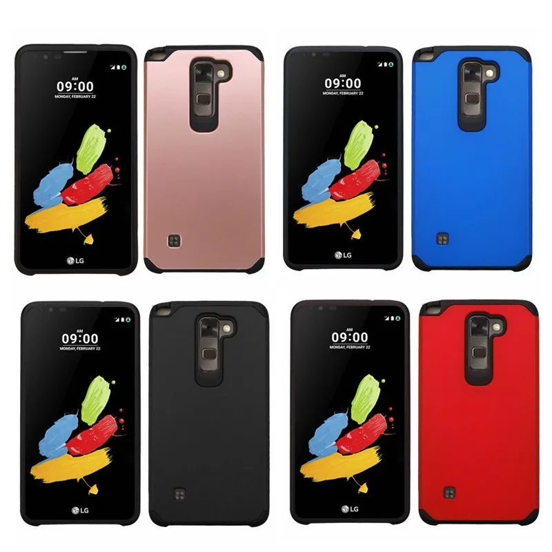 (10 ШТ./ЛОТ) Для LG Stylus 2 Case тонкий Гибридный Двухслойный Ударопрочный Броня Резина