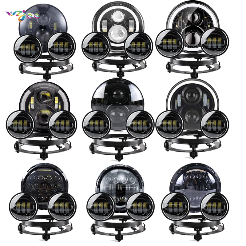 7 &quotсветодиодный фонарь для Road King Softail Ultra Limited &amp Electra Glide w/ 4 1/2&quot противотуманные