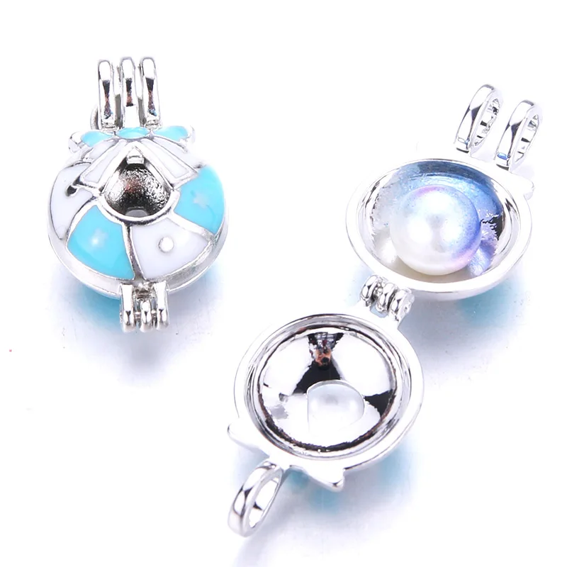 5pcs Christmas Bell Fine Pearl Cage Locket Pendant Jewelry DIY Bead Aromatherapy Essential Oil Diffuser Oyster | Украшения и