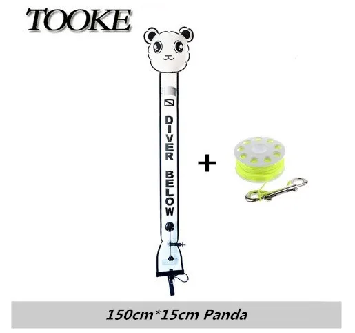 1.5m Panda Spool Новые животные подводное плавание надувная безопасная колбасная сигнальная поверхность Буй(SMB) трубка 1,5 м/1,8 м - Цвет: 1.5m Panda Spool