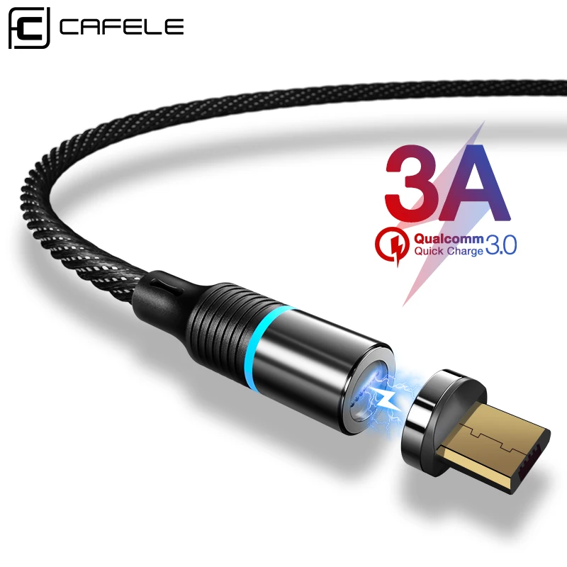 Магнитный Micro USB кабель CAFELE магнитное зарядное устройство для Huawei Samsung Xiaomi 3A